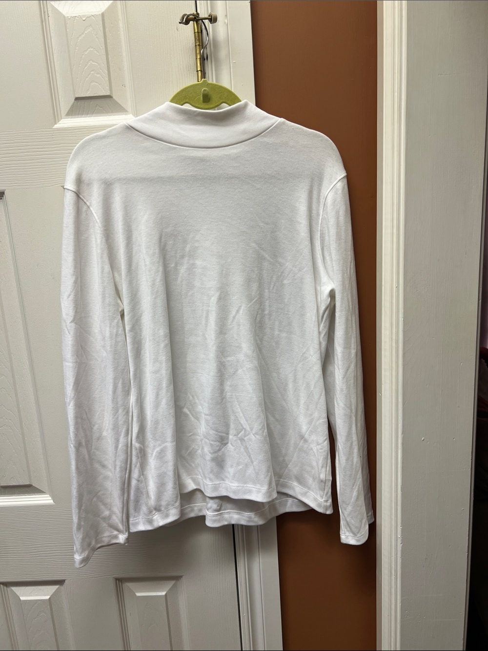 Coral Bay White Long Sleeve Mock Neck Top